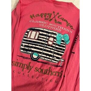 Simply Southern camper Southern Clothier Pink long sleeve shirt small